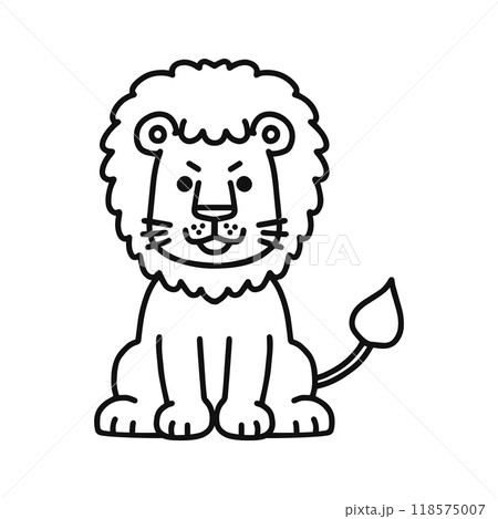 かわいいライオン　動物　線画 118575007
