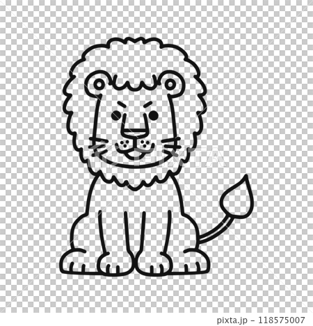 かわいいライオン　動物　線画 118575007