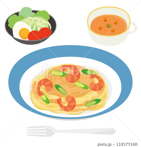えびとアスパラのパスタ えびとアスパラのパスタ 118575580