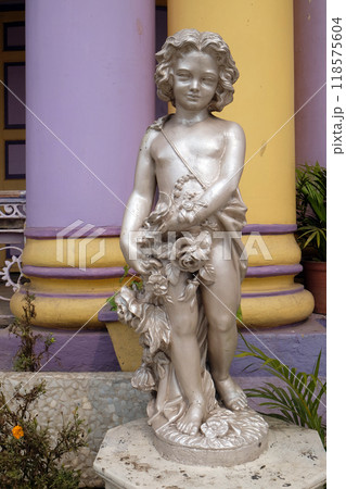 Jain Temple (also called Parshwanath Temple) is a Jain temple at Badridas Temple Street is a major tourist attraction in Kolkata, West Bengal, India 118575604