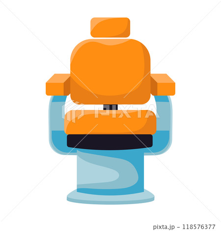 Barbershop chair in flat design. Hairdresser furniture for haircut service. Vector illustration isolated. 118576377