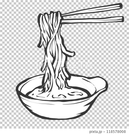 壽喜燒手繪筆畫風格插畫 118578008