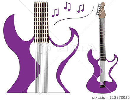 シンプルなエレキギターのイラスト シンプルなエレキギターのイラスト 118578026