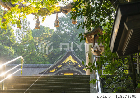 三輪明神　大神神社　拝殿前の縄鳥居 118578509