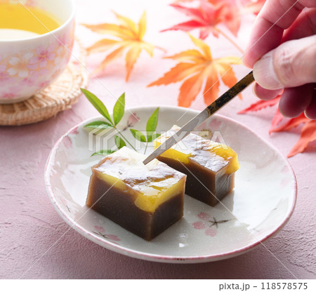 日本を代表する和菓子 羊羹 ( 栗蒸し羊羹 ) 日本を代表する和菓子 羊羹 ( 栗蒸し羊羹 ) 118578575