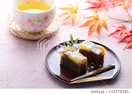 日本を代表する和菓子 羊羹 ( 栗蒸し羊羹 ) 日本を代表する和菓子 羊羹 ( 栗蒸し羊羹 ) 118578583