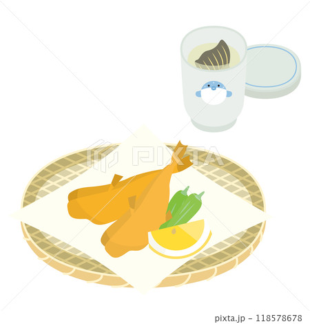 河豚唐揚げとひれ酒 118578678