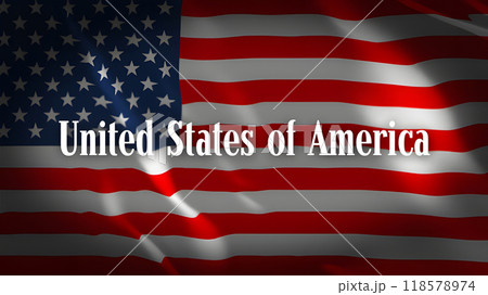 アメリカの国旗に国名 アメリカの国旗に国名 118578974