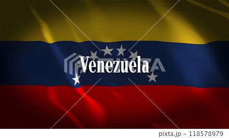 ベネズエラの国旗に国名 ベネズエラの国旗に国名 118578979