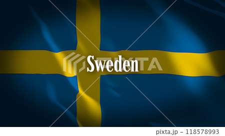 スウェーデンの国旗に国名 118578993