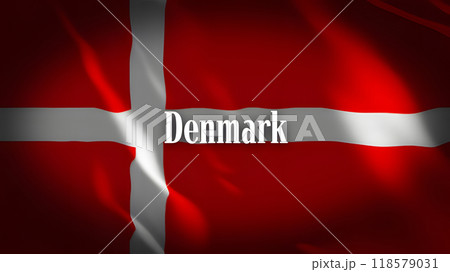 デンマークの国旗に国名 デンマークの国旗に国名 118579031