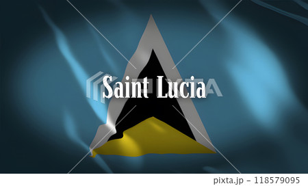 セントルシアの国旗に国名 118579095