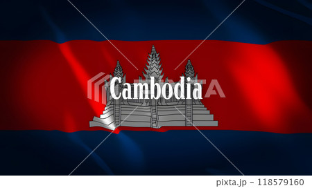 カンボジアの国旗に国名 カンボジアの国旗に国名 118579160