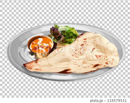 Nan curry (with salad) Nan curry (with salad) 118579531