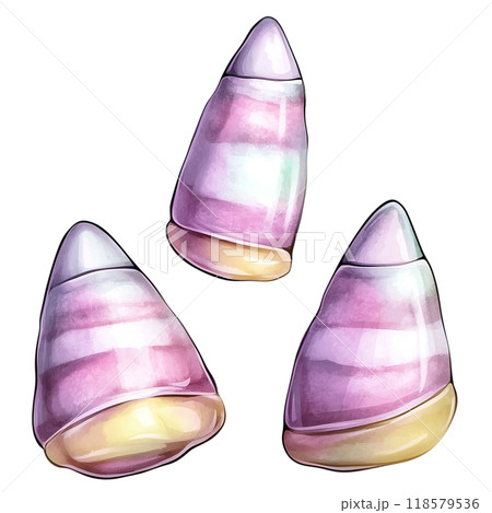 Candy Corns in Pastel Colors Like Soft Pink and Lavender 118579536