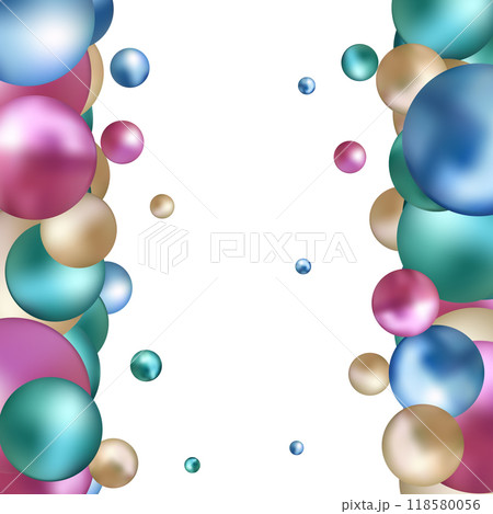 Pearl photo frame. Colored balls. Decor element. eps 10 Pearl photo frame. Colored balls. Decor element. eps 10 118580056