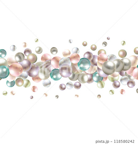 Frame made of mother-of-pearl color pearls. Festive decor element. Eps 10 118580242