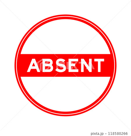 Red color round seal sticker in word absent on white background Red color round seal sticker in word absent on white background 118580266