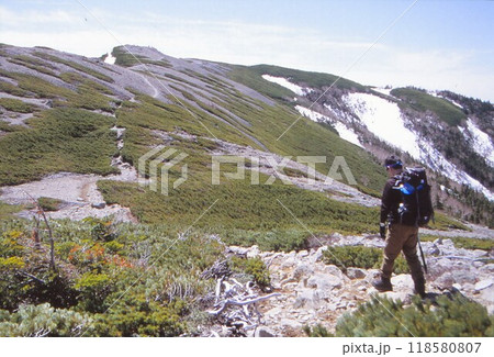 表銀座稜線を歩く登山者 表銀座稜線を歩く登山者 118580807