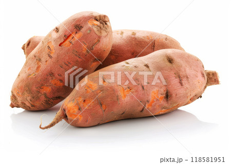 Sweet potato on the white background 118581951