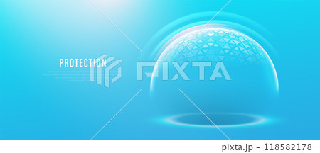 Abstract Blue Protection Concept with Shield and Gradient 118582178