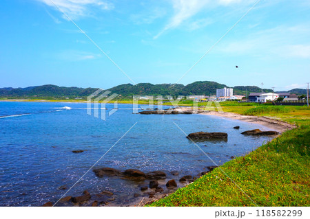 川下港 川下漁港 浜辺 ビーチ 海水浴 川下港 川下漁港 浜辺 ビーチ 海水浴 118582299