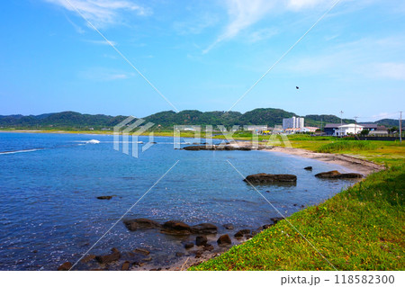 川下港 川下漁港 浜辺 ビーチ 海水浴 川下港 川下漁港 浜辺 ビーチ 海水浴 118582300