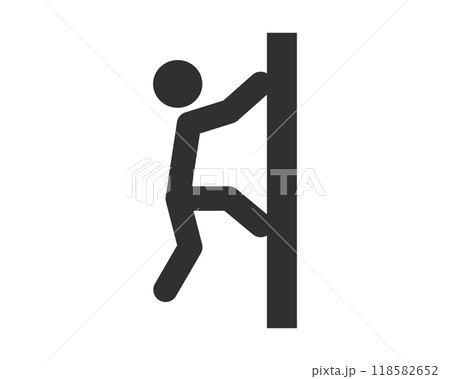 Climbing icon symbol. Man Climbing sign. Vector illustration image. 118582652