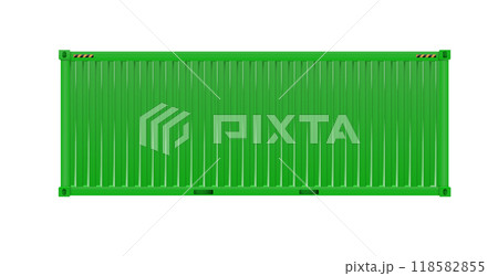Green Shipping Cargo Container Twenty and Forty feet. Logistics and Transportation. Vector 118582855