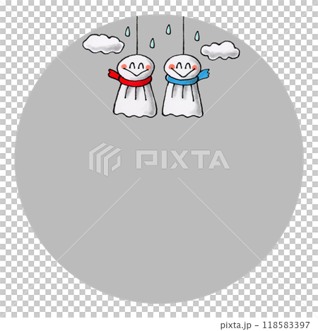 てるてる坊主(雨)　コピースペース 118583397