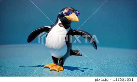 動物イラスト:サングラスをかけたペンギン 動物イラスト:サングラスをかけたペンギン 118583651