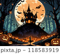 ハロウィンの夜の不気味な魔女 118583919