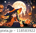 ハロウィーンのかぼちゃを楽しむ魔女 118583922