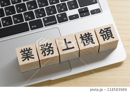 業務上横領と書かれた積み木のブロック 業務上横領と書かれた積み木のブロック 118583989