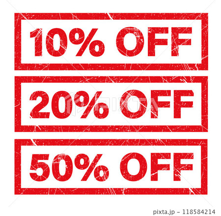 10% price off, 10, 20, 50 percent sale red stamp. Discount, promotion banner design 10% price off, 10, 20, 50 percent sale red stamp. Discount, promotion banner design 118584214