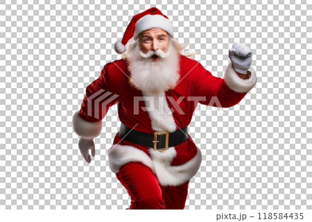Santa Claus running with a smile Santa Claus running with a smile 118584435