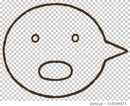 Simple speech bubble icon - lines only 118584871
