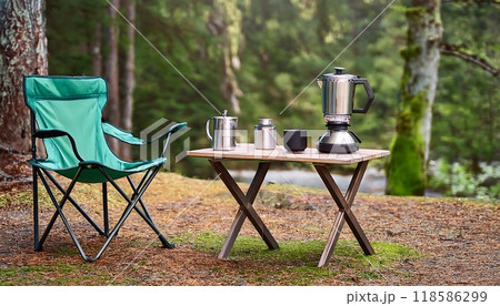 Minimalist Camping Coffee Set - Portable Coffee Maker Gas Stove Table Lamp Green Minimalist Camping Coffee Set - Portable Coffee Maker Gas Stove Table Lamp Green 118586299