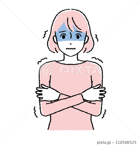 寒くて震える女性 118586525