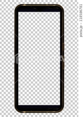 A real-life image of a smartphone seen from the front (PNG material with transparent screen and transparent background) A real-life image of a smartphone seen from the front (PNG material with transparent screen and transparent background) 118586781