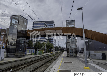 Belgium, Brussels, Berchem Sainte Agathe Station. Belgium, Brussels, Berchem Sainte Agathe Station. 118587648