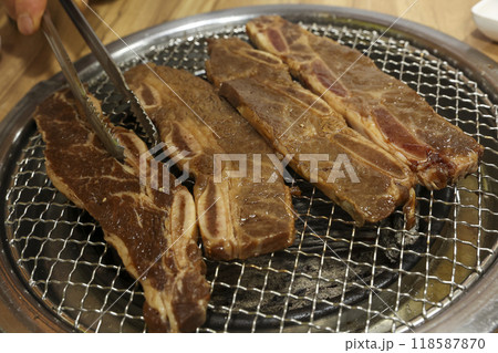 korea bbq. Grilled Marinated Galbi LA galbi korea bbq. Grilled Marinated Galbi LA galbi 118587870