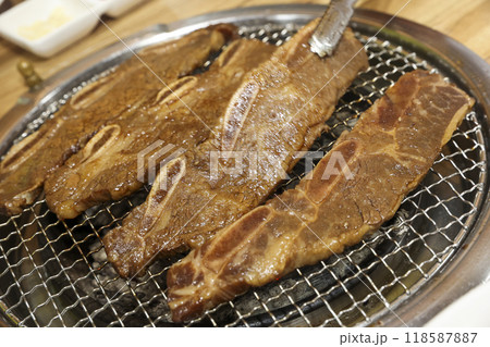 korea bbq. Grilled Marinated Galbi LA galbi korea bbq. Grilled Marinated Galbi LA galbi 118587887