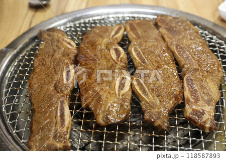 korea bbq. Grilled Marinated Galbi LA galbi korea bbq. Grilled Marinated Galbi LA galbi 118587893