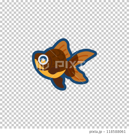 かわいい金魚(鉄尾長)のイラスト かわいい金魚(鉄尾長)のイラスト 118588061