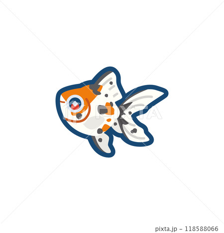 かわいい金魚(キャリコ琉金)のイラスト かわいい金魚(キャリコ琉金)のイラスト 118588066