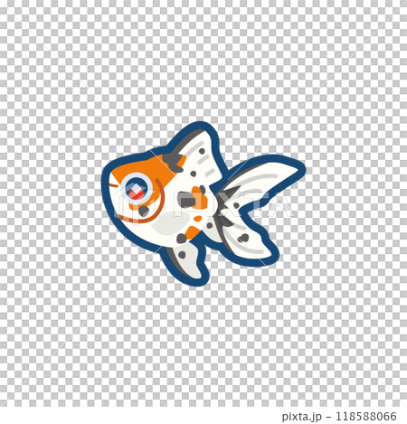 かわいい金魚(キャリコ琉金)のイラスト かわいい金魚(キャリコ琉金)のイラスト 118588066