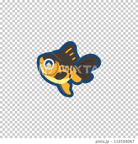 かわいい金魚(虎琉金)のイラスト かわいい金魚(虎琉金)のイラスト 118588067