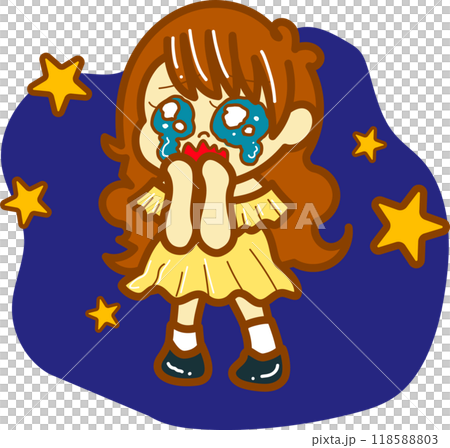 A girl scared of the night A girl scared of the night 118588803