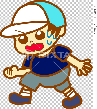 警戒する男の子 118589142